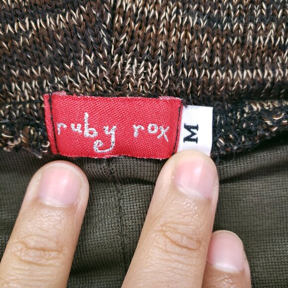 Ruby Rox Women Brown Marl Striped Cowl Neck Sleeveless Mid Dress Size M - Picture 2 of 16